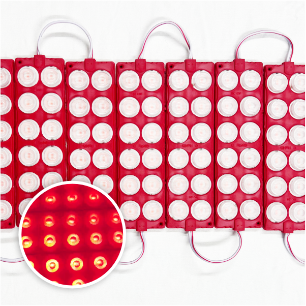 MODULO 12LED 13CM 12 WATTS 12V DC ROJO