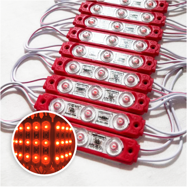 MODULO 3LED ALTA POTENCIA 6.5CM 5.4 WATTS ROJO 12V DC