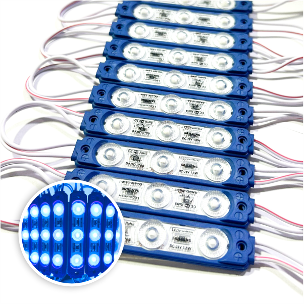 MODULO 3LED ALTA POTENCIA 6.5CM 5.4 WATTS AZUL ICE 24V DC