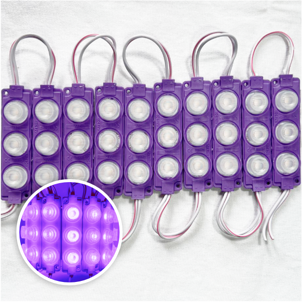 MODULO 3LED 7CM 3 WATTS 12V DC MORADO