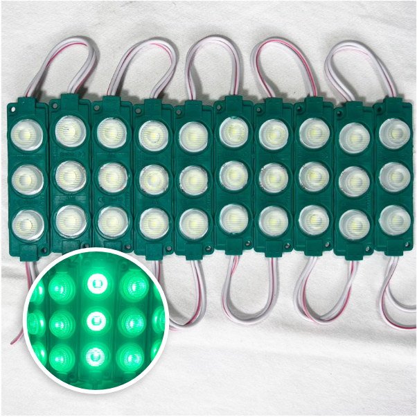 MODULO 3LED 7CM 3 WATTS 24V DC VERDE