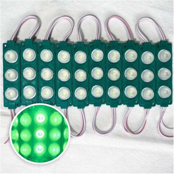 MODULO 3LED 7CM 3 WATTS 24V DC VERDE LIMON