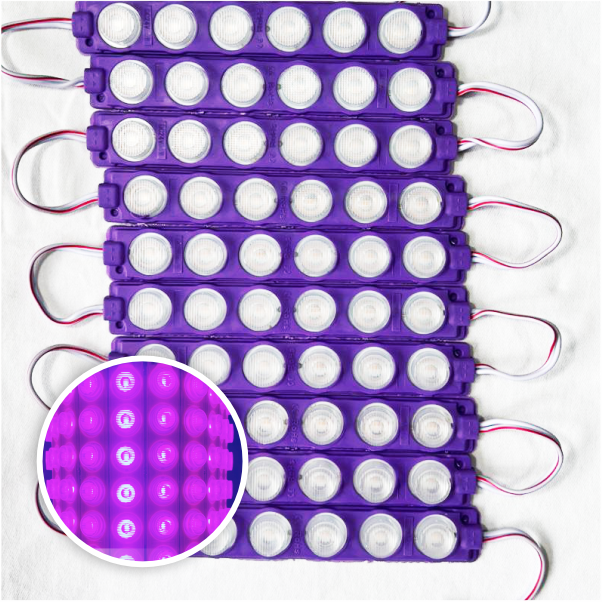 MODULO 6LED 13CM 6 WATTS 12V DC MORADO