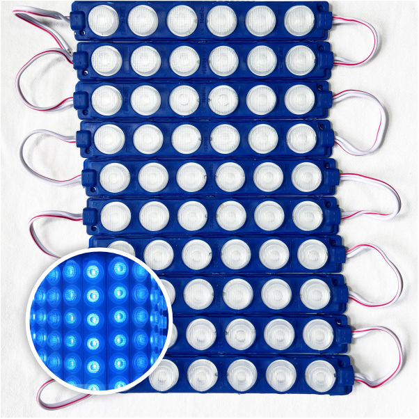 MODULO 6LED 13CM 6 WATTS 12V DC AZUL ICE