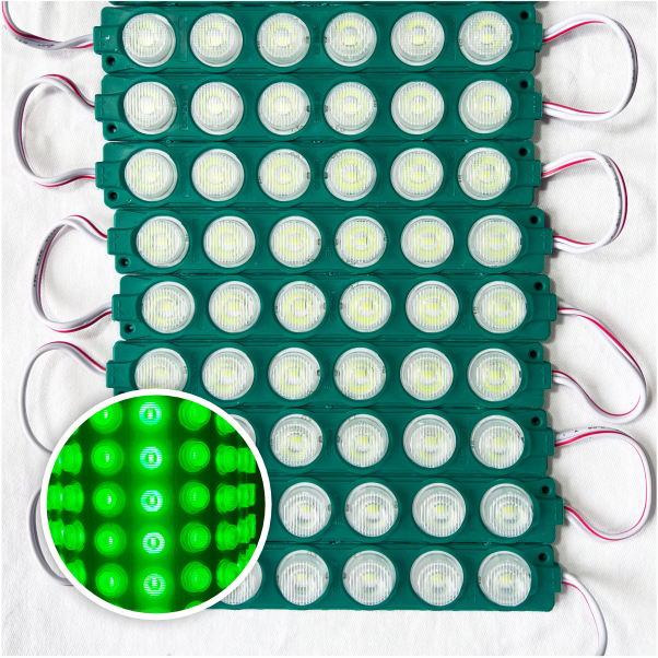 MODULO 6LED 13CM 6 WATTS 24V DC VERDE LIMON