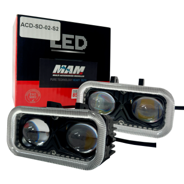 EXPLORADORA CUADRADA 2LED CON LUPA BLANCOAMARILLO
