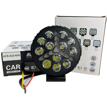 EXPLORADORA REDONDA 4 PULG DE LUJO 12LED BLANCO + DRL