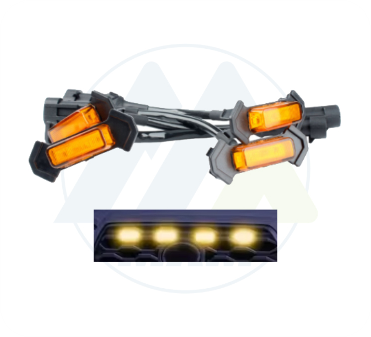 LUZ LED PERSIANA CUADRADA AMARILLA 4 PIEZAS 12V FIJOFLASH