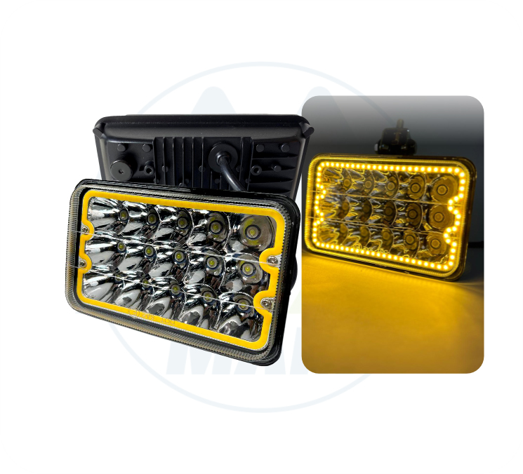 UNIDAD KENWORTH H4 BLANCO - BORDE AMARILLO 9-36V 45W