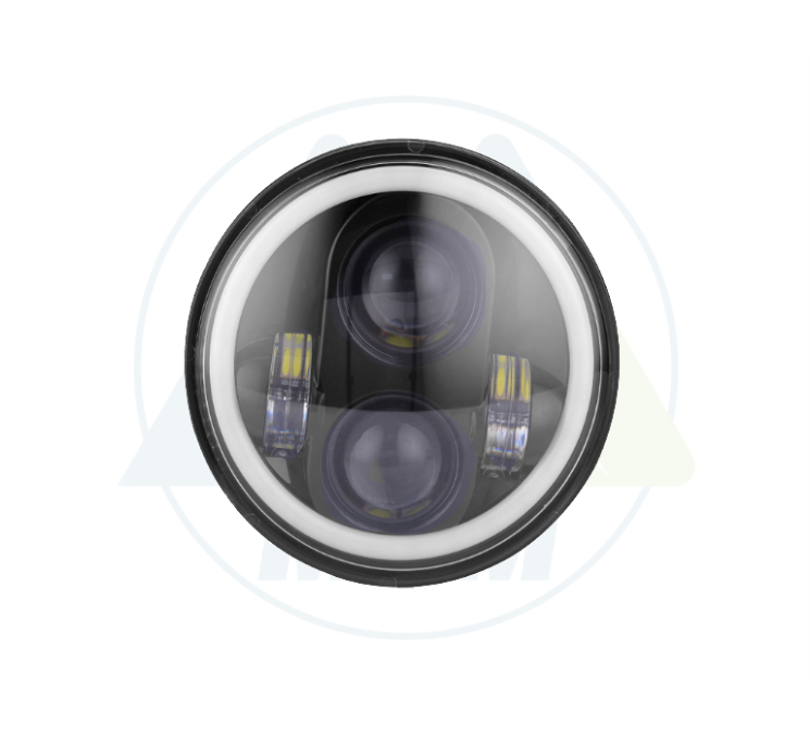 EXPLORADORA 5'' REDONDA 4LED BLANCOAMARILLO H4 + OJO DE ANGEL 9-36V 40W