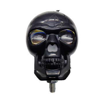 CALAVERA NEGRA 8 LED 65x95x55MM FIJO-FLASH BLANCOAMARILLO + RGB 9-80V 30W