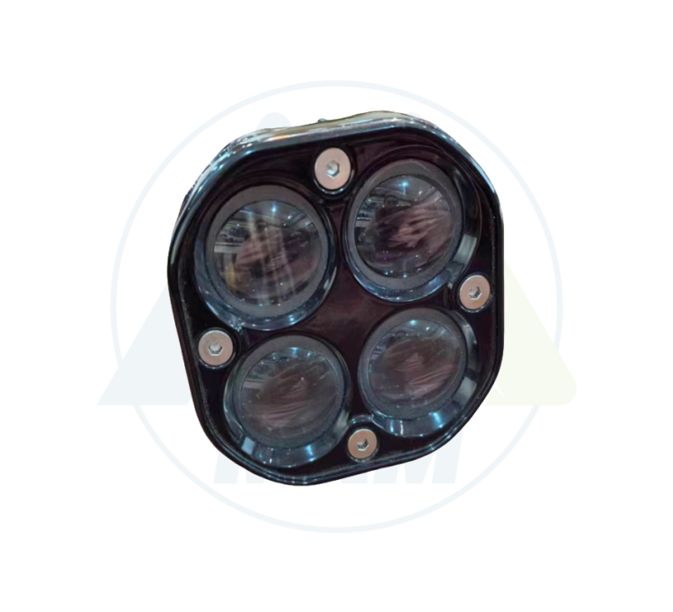 EXPLORADORA CUADRADA 4LED BLANCOAMARILLO + DRL AZUL 9-80V 40W