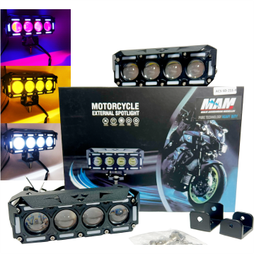 BARRA 4 LED TIPO ORIGINAL OJO DE ANGEL + OJO DE DIABLO BLANCOAMARILLOROJOAZUL 9-80V CON VENTILADOR