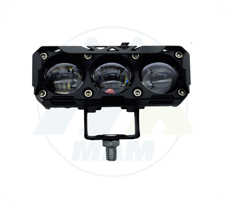 BARRA 3 LED 100*45*50MM BLANCOAMARILLO FIJO+FLASH + DRL AZUL 9-80V 50W