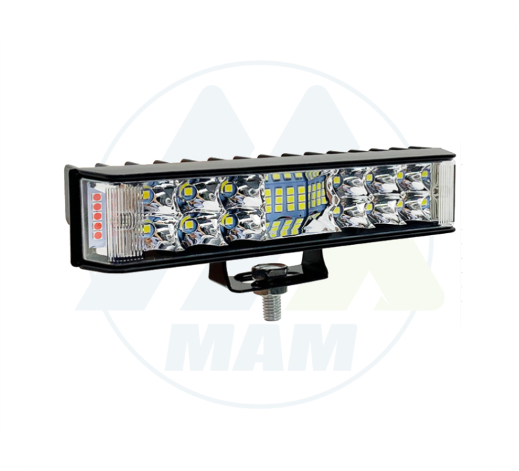 BARRA BLANCO FIJO+FLASH + DRL AMARILLO 9-36V 84W