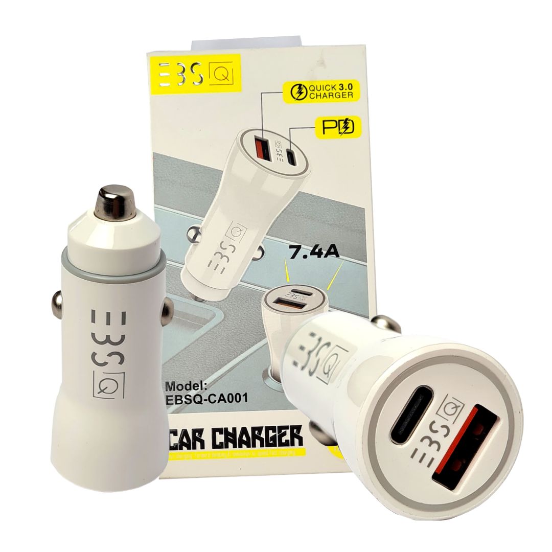 CARGADOR DE CARRO 7.4A TIPO-CUSB-A - CABLE V8