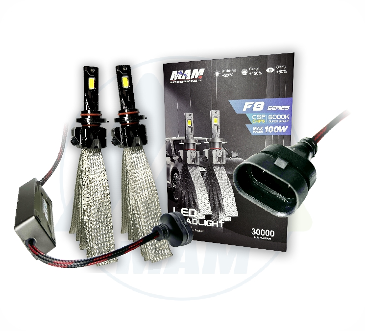 BOMBILLO LED F8 CSP CAN-BUS DISIPADOR CORREA DC 12-24V 100W 9006