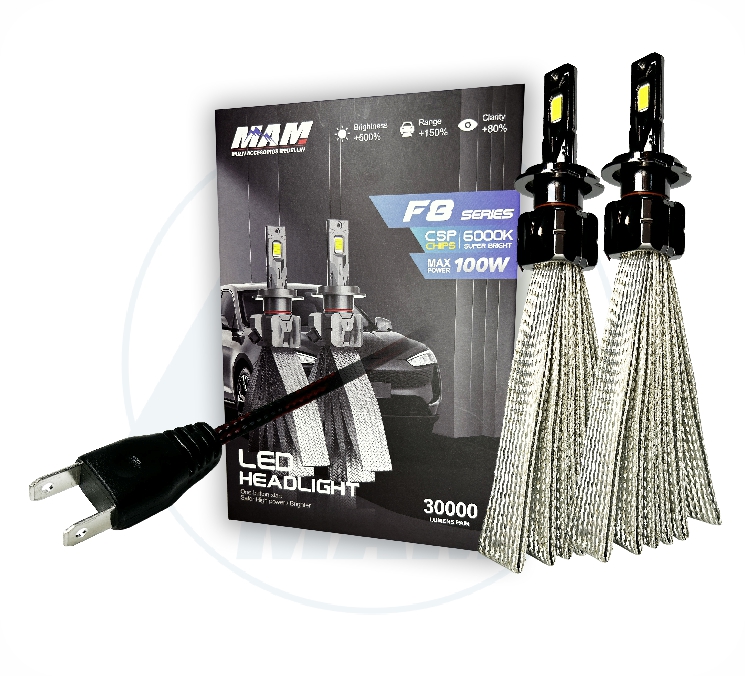 BOMBILLO LED F8 CSP CAN-BUS DISIPADOR CORREA DC 12-24V 100W H7