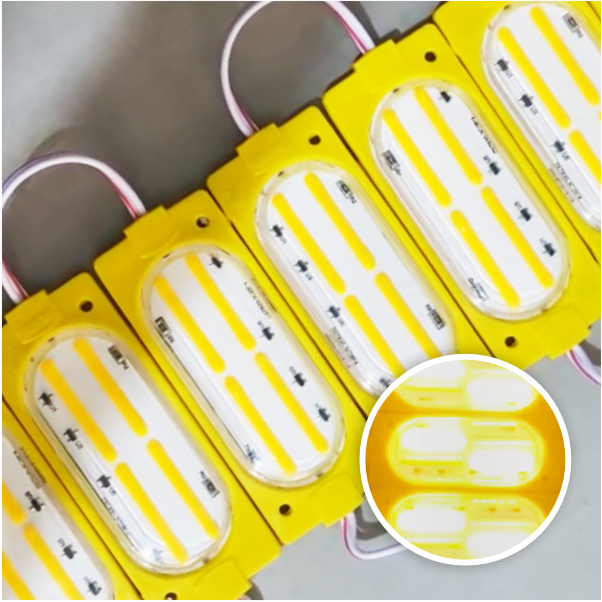 MODULO LED COB FIJO+FLASH 12V AMARILLO