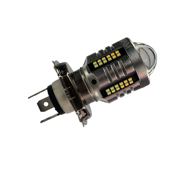 BOMBILLO LED DE MOTO H4 BLANCOAMARILLO CON LUPA ACDC 9-80V 10W