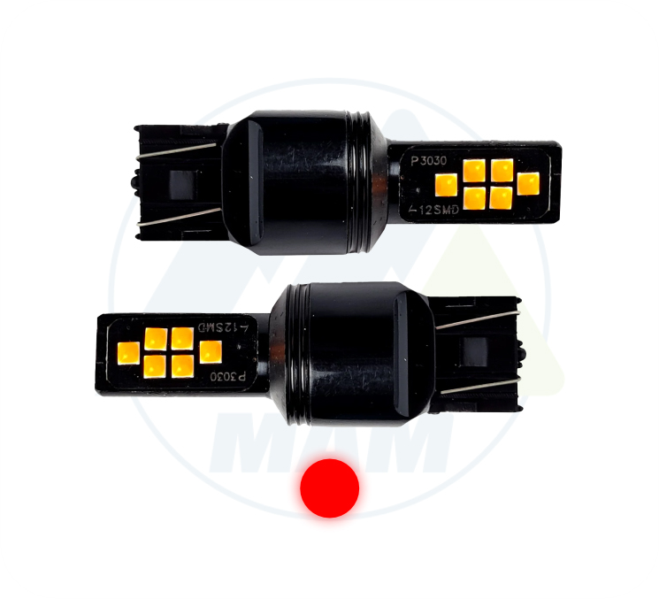 T20 12LED CAN-BUS ROJO FLASH 12-80V